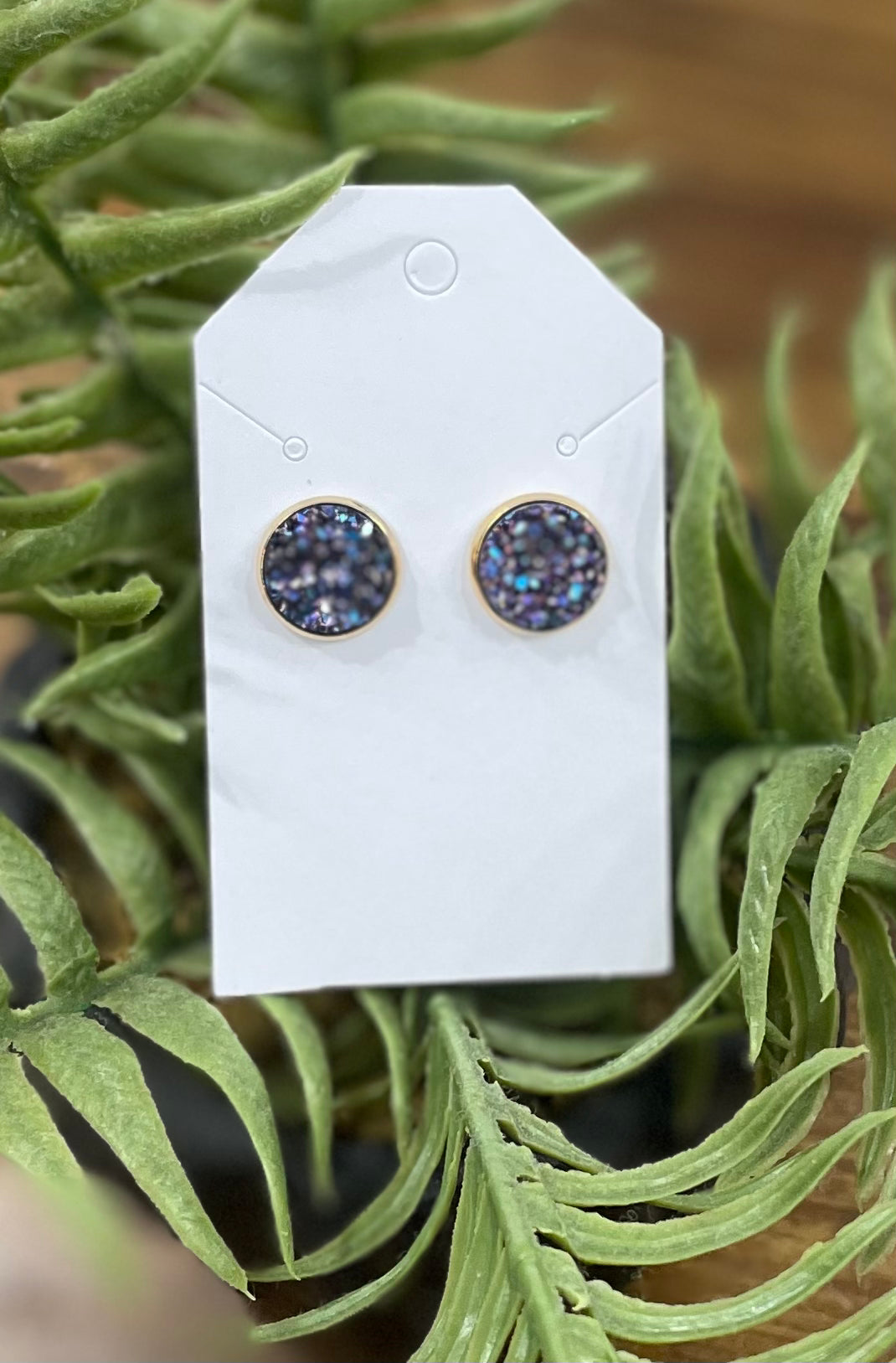 Purple Haze Druzy Stud Earring