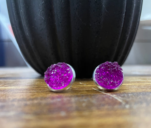 Cotton Candy Druzy Studs