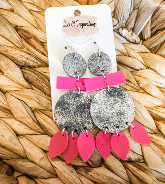 Blush & Slate Geo Earrings