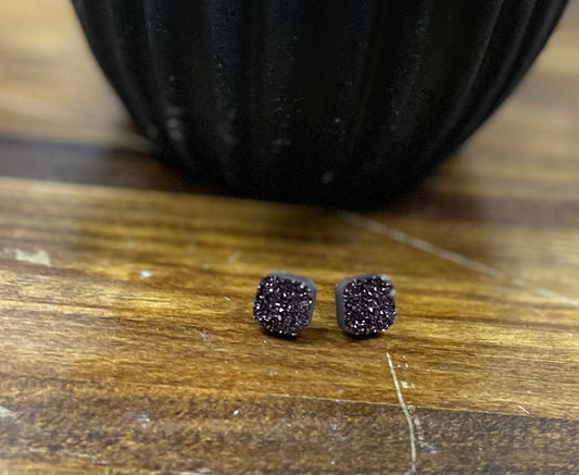 Chocolate Stone Stud Earrings