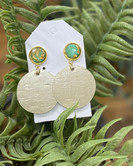 Minty Goldie Circle Earrings