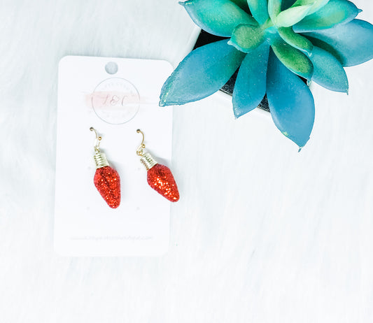Red Glitter Christmas Light