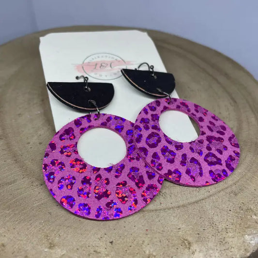 Luxe Metallic Hot Pink Wild Luna Earrings