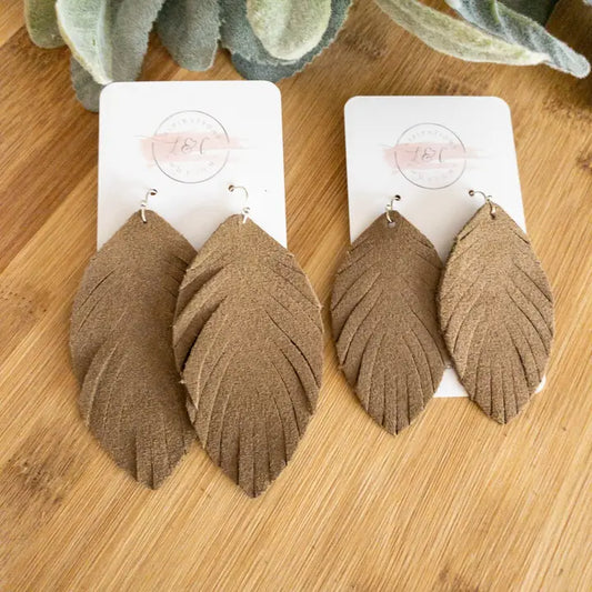 Mocha Feather Earrings