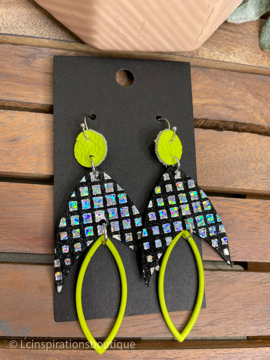 Retro Disco Leather Earrings