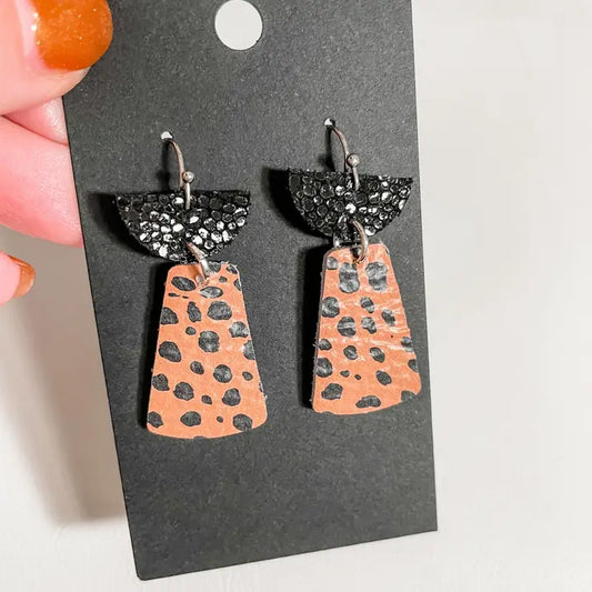 Wild Peach Geo Earrings